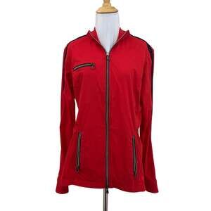 Anatomie Jacket Womens L Large Red Justine Honiara High Neck Full Zip Pockets